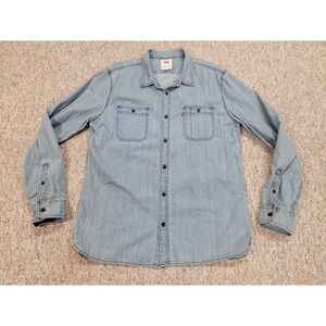 Levis Shirt Mens XL Blue Denim Button Up Long Sleeve Casual Western Country